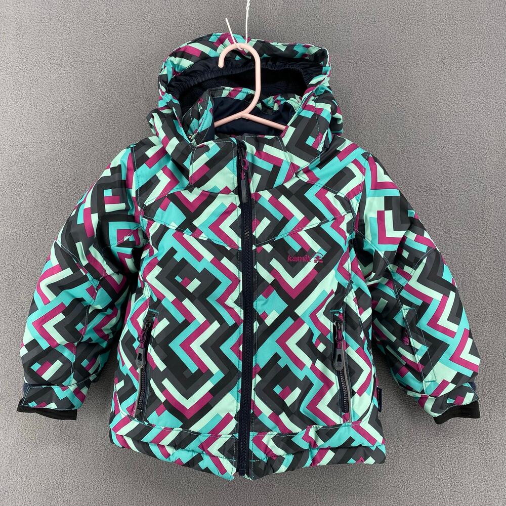 Kamik Kids Winter Snow Jacket 24mos/2y Blue Purple Geometric Print Style V66856